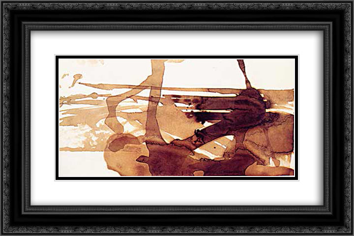 Abstract Composition 24x16 Black Ornate Wood Framed Art Print Poster with Double Matting by Hugo, Victor