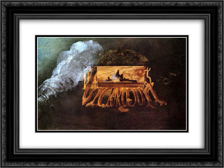 Calling Card 24x18 Black Ornate Wood Framed Art Print Poster with Double Matting by Hugo, Victor