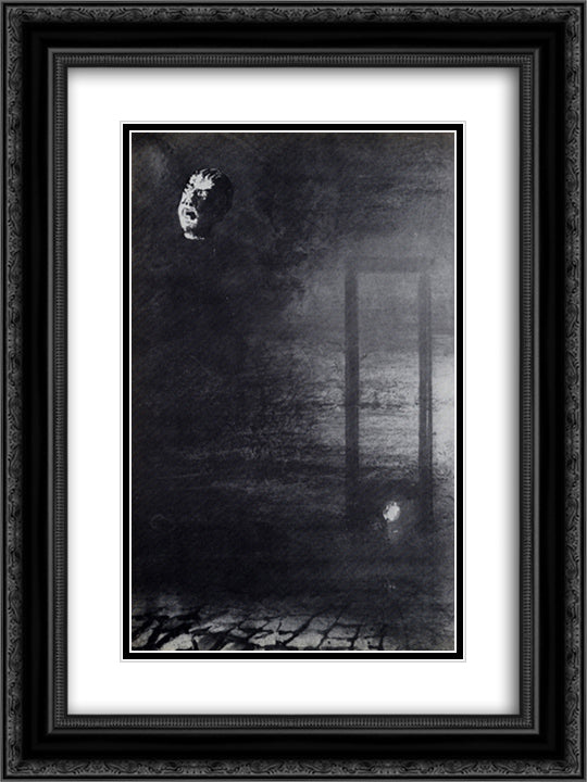 Justicia 18x24 Black Ornate Wood Framed Art Print Poster with Double Matting by Hugo, Victor