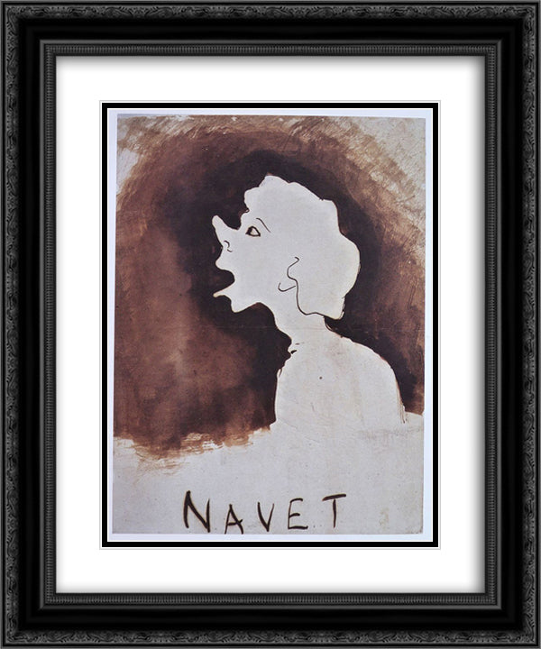 Navet 20x24 Black Ornate Wood Framed Art Print Poster with Double Matting by Hugo, Victor
