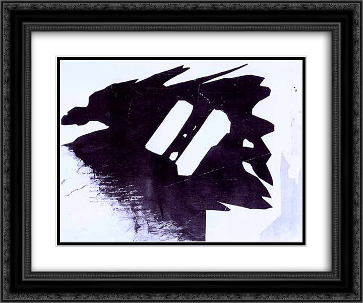 Silhouette fantastique 24x20 Black Ornate Wood Framed Art Print Poster with Double Matting by Hugo, Victor