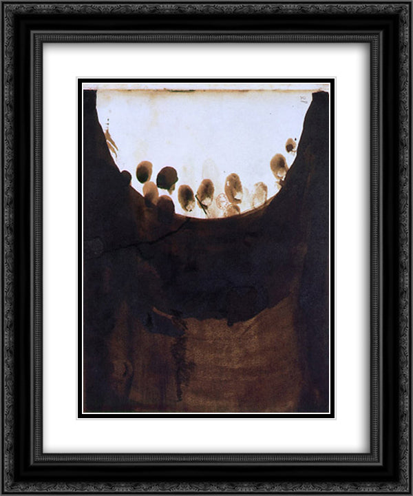 Taches with fingerprints 20x24 Black Ornate Wood Framed Art Print Poster with Double Matting by Hugo, Victor