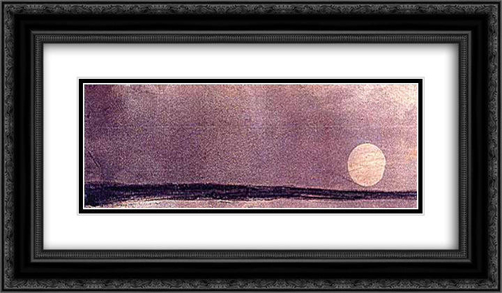 Twilight 24x14 Black Ornate Wood Framed Art Print Poster with Double Matting by Hugo, Victor