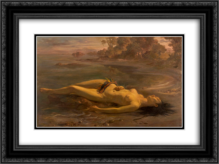 Moema 24x18 Black Ornate Wood Framed Art Print Poster with Double Matting by Meirelles, Victor