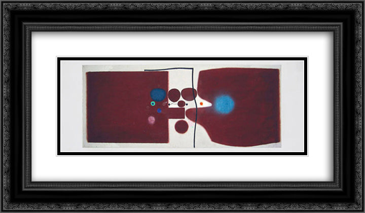 Brown Symphony 24x14 Black Ornate Wood Framed Art Print Poster with Double Matting by Pasmore, Victor