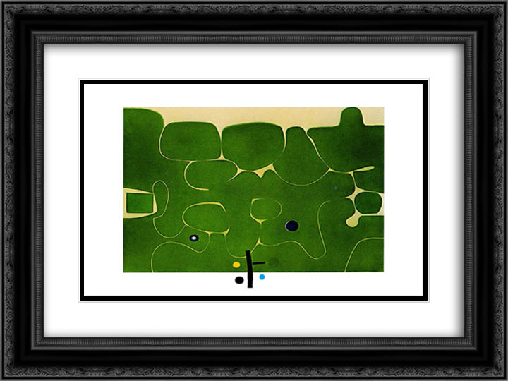 Il Labirinto della Psiche 24x18 Black Ornate Wood Framed Art Print Poster with Double Matting by Pasmore, Victor