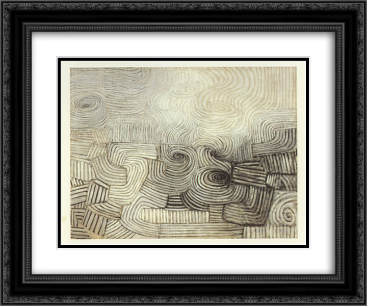 The Snowstorm 24x20 Black Ornate Wood Framed Art Print Poster with Double Matting by Pasmore, Victor