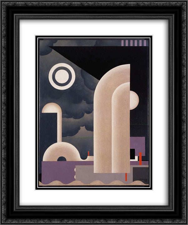 Haven - Opus 2 20x24 Black Ornate Wood Framed Art Print Poster with Double Matting by Servranckx, Victor