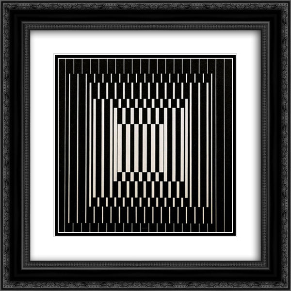 Bora III 20x20 Black Ornate Wood Framed Art Print Poster with Double Matting by Vasarely, Victor