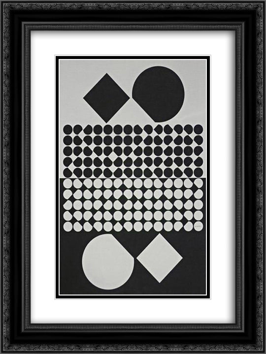 Cassiopee II NB 18x24 Black Ornate Wood Framed Art Print Poster with Double Matting by Vasarely, Victor