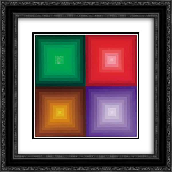DVA - DVA 20x20 Black Ornate Wood Framed Art Print Poster with Double Matting by Vasarely, Victor