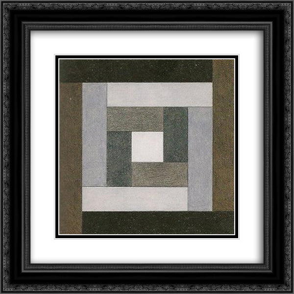 Etudes Bauhaus A 20x20 Black Ornate Wood Framed Art Print Poster with Double Matting by Vasarely, Victor