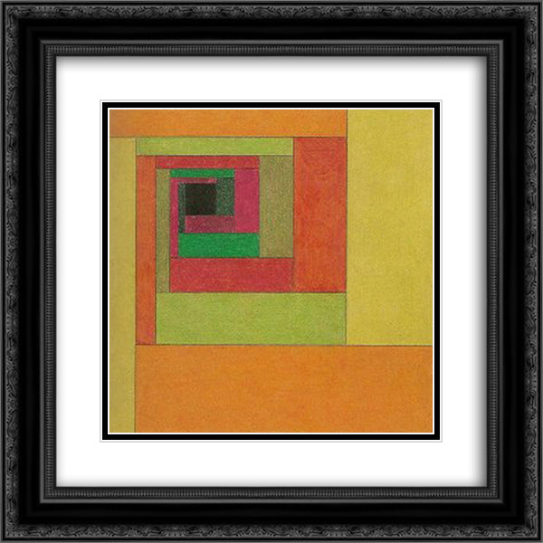 Etudes Bauhaus C 20x20 Black Ornate Wood Framed Art Print Poster with Double Matting by Vasarely, Victor