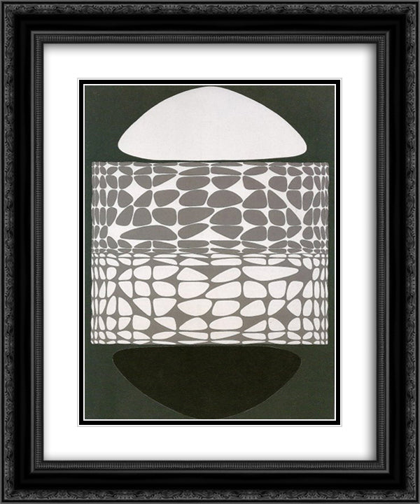 Meandres Belle - Isle 20x24 Black Ornate Wood Framed Art Print Poster with Double Matting by Vasarely, Victor