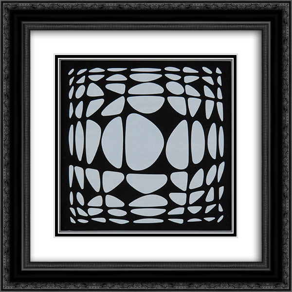 Yapoura 20x20 Black Ornate Wood Framed Art Print Poster with Double Matting by Vasarely, Victor