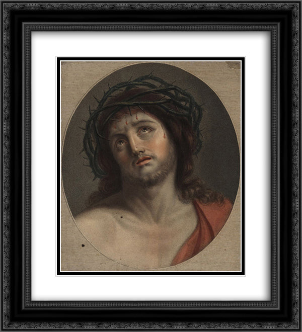 Ecce Homo 20x22 Black Ornate Wood Framed Art Print Poster with Double Matting by Portuense, Vieira