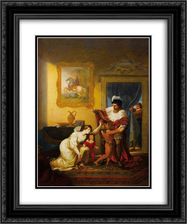 SÆ’oplica de Ines de Castro 20x24 Black Ornate Wood Framed Art Print Poster with Double Matting by Portuense, Vieira