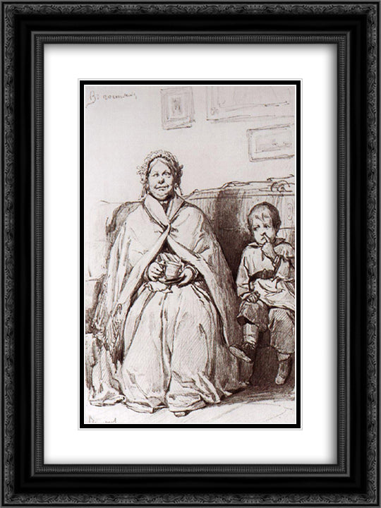 Away 18x24 Black Ornate Wood Framed Art Print Poster with Double Matting by Vasnetsov, Viktor