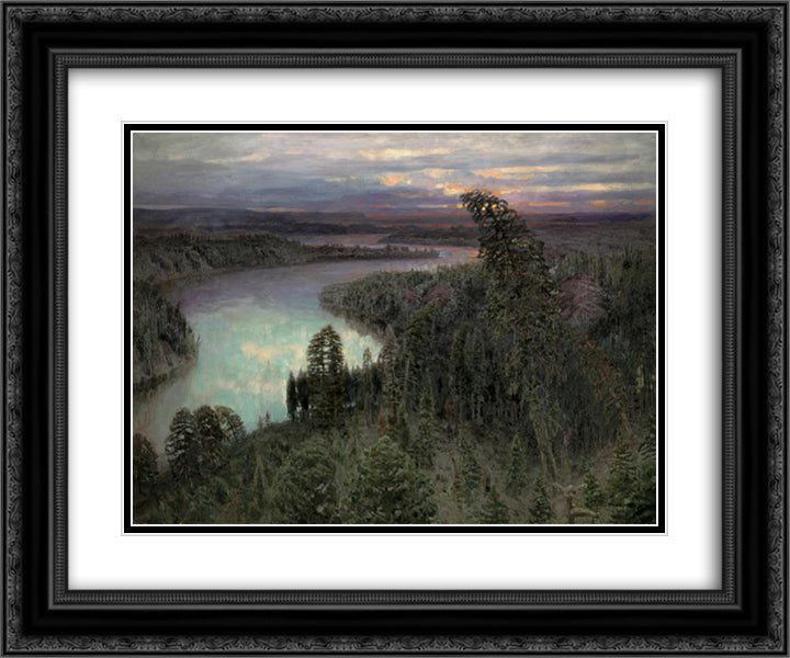 Bajarmaland 24x20 Black Ornate Wood Framed Art Print Poster with Double Matting by Vasnetsov, Viktor