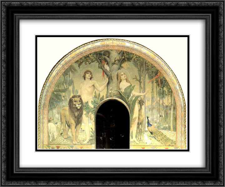 Bliss of paradise 24x20 Black Ornate Wood Framed Art Print Poster with Double Matting by Vasnetsov, Viktor