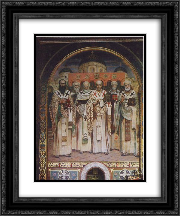 Cathedral of Saints of the Universal Church 20x24 Black Ornate Wood Framed Art Print Poster with Double Matting by Vasnetsov, Viktor
