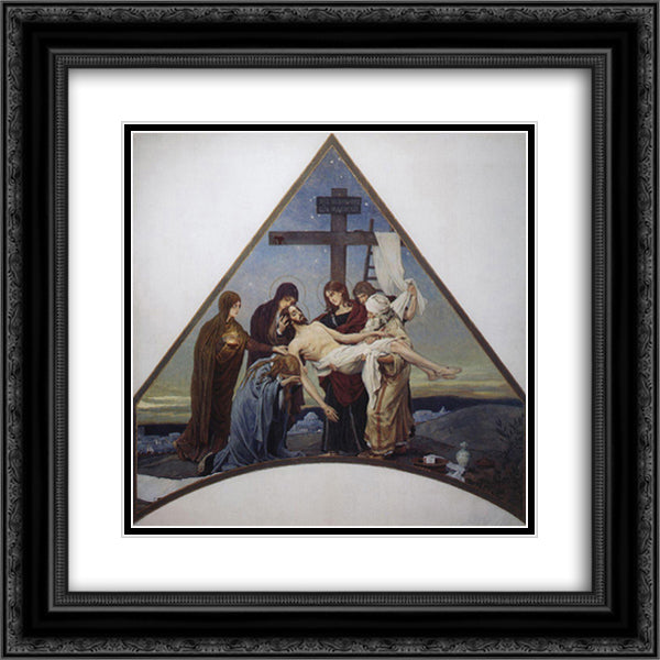 Deposition 20x20 Black Ornate Wood Framed Art Print Poster with Double Matting by Vasnetsov, Viktor