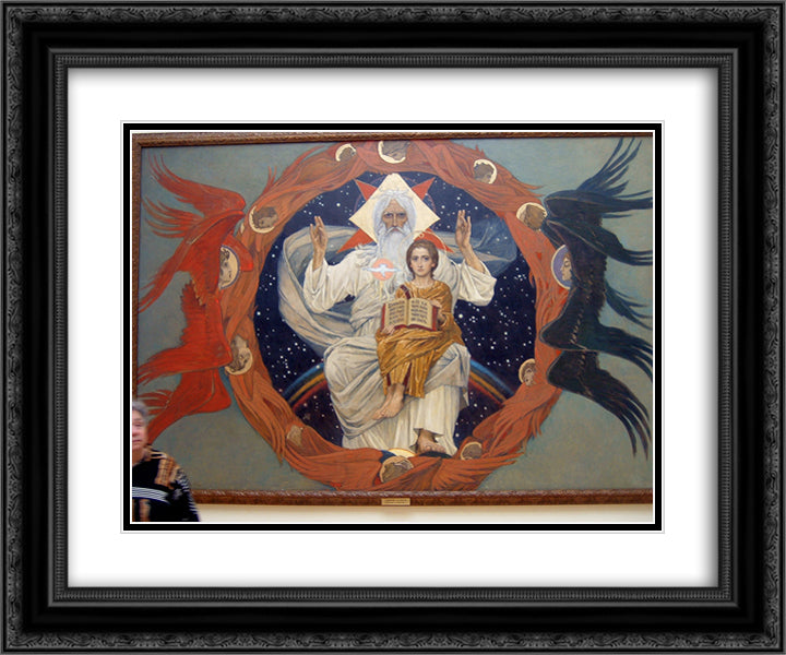 Fatherhood 24x20 Black Ornate Wood Framed Art Print Poster with Double Matting by Vasnetsov, Viktor