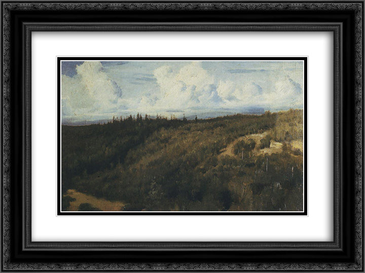 Landscape under Abramtzevo 24x18 Black Ornate Wood Framed Art Print Poster with Double Matting by Vasnetsov, Viktor
