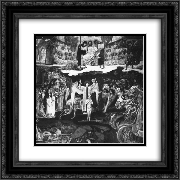 Last Judgment 20x20 Black Ornate Wood Framed Art Print Poster with Double Matting by Vasnetsov, Viktor