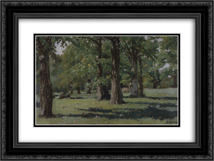 Oak Grove at Abramtsevo 24x18 Black Ornate Wood Framed Art Print Poster with Double Matting by Vasnetsov, Viktor