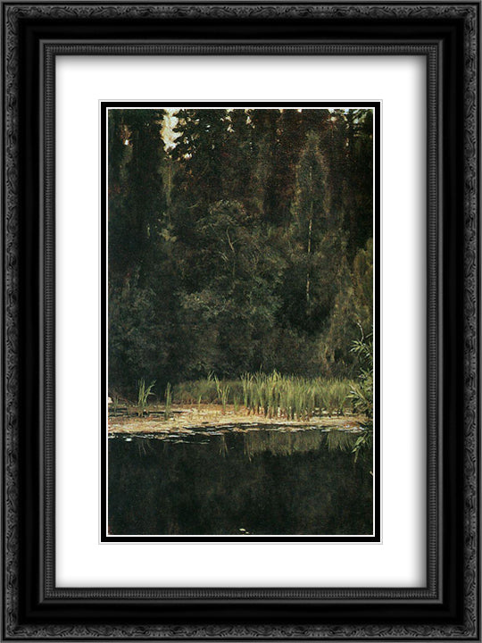 Pond in Akhtyrka 18x24 Black Ornate Wood Framed Art Print Poster with Double Matting by Vasnetsov, Viktor