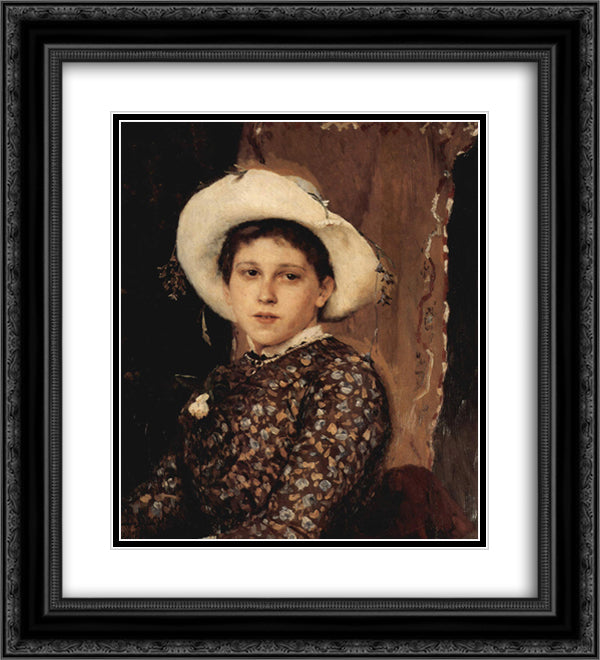 Portrait of Tatjana A. Mamontowa 20x22 Black Ornate Wood Framed Art Print Poster with Double Matting by Vasnetsov, Viktor
