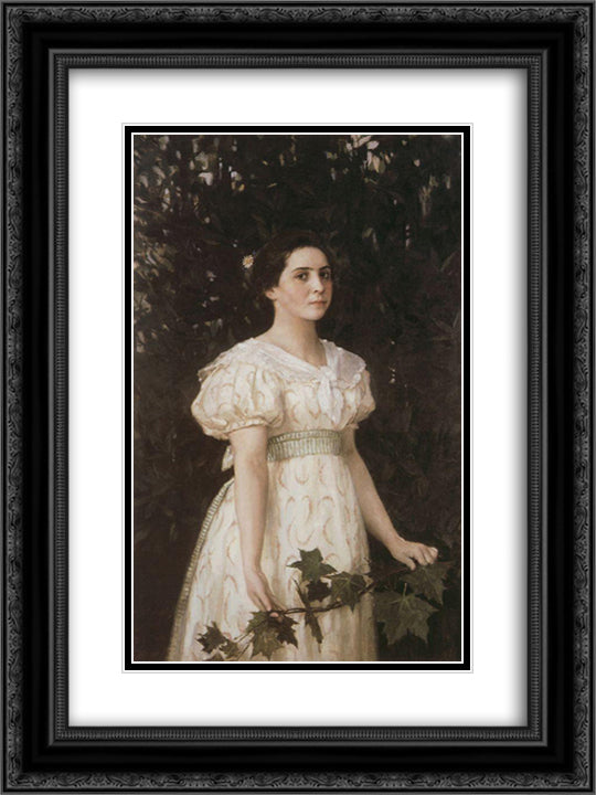 Portrait of Vera Savvishna Mammoth 18x24 Black Ornate Wood Framed Art Print Poster with Double Matting by Vasnetsov, Viktor