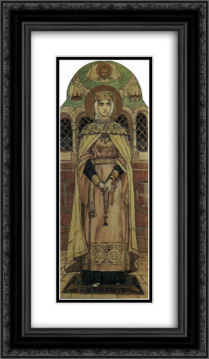 Princess Eudoxia 14x24 Black Ornate Wood Framed Art Print Poster with Double Matting by Vasnetsov, Viktor