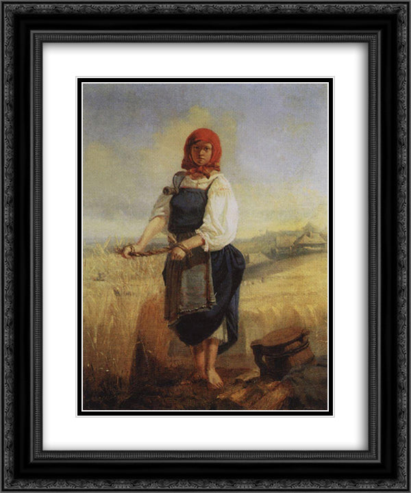 Reaper 20x24 Black Ornate Wood Framed Art Print Poster with Double Matting by Vasnetsov, Viktor