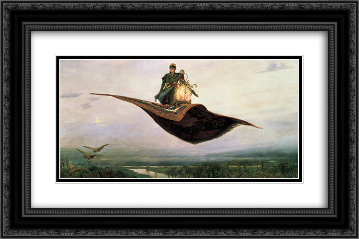 Samolet 24x16 Black Ornate Wood Framed Art Print Poster with Double Matting by Vasnetsov, Viktor