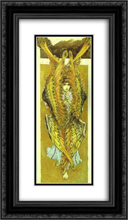 Seraphim 14x24 Black Ornate Wood Framed Art Print Poster with Double Matting by Vasnetsov, Viktor