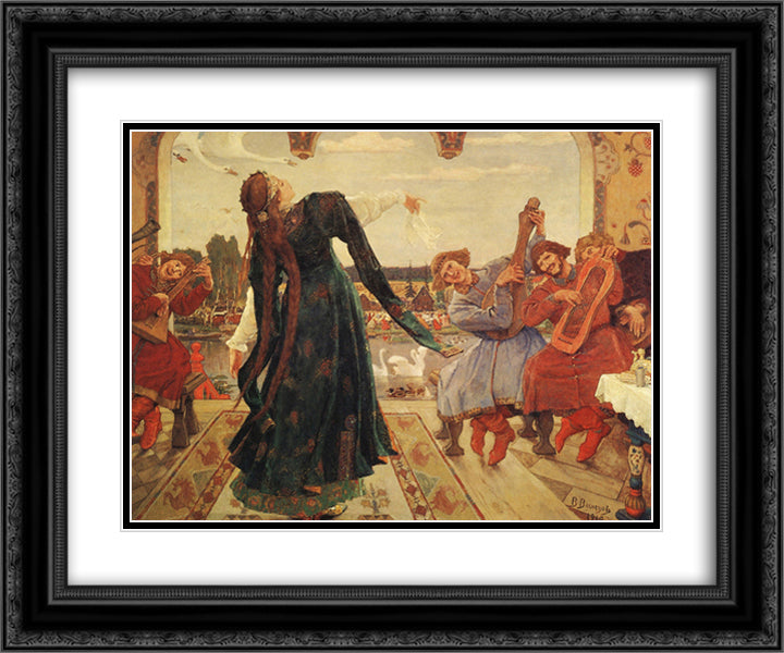 The Frog Tsarevna 24x20 Black Ornate Wood Framed Art Print Poster with Double Matting by Vasnetsov, Viktor