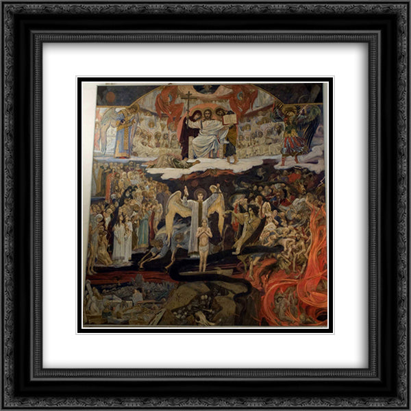 The Last Judgement 20x20 Black Ornate Wood Framed Art Print Poster with Double Matting by Vasnetsov, Viktor
