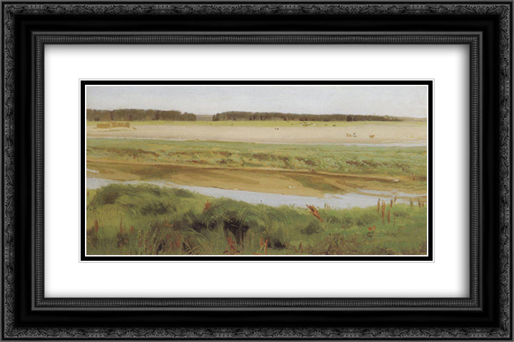 Vyatka River 24x16 Black Ornate Wood Framed Art Print Poster with Double Matting by Vasnetsov, Viktor