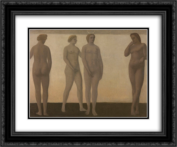 Artemis 24x20 Black Ornate Wood Framed Art Print Poster with Double Matting by Hammershoi, Vilhelm