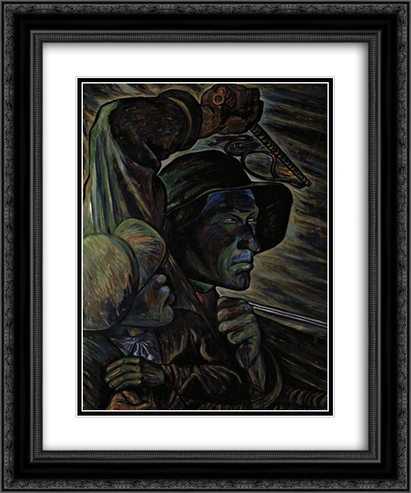 Hevoshuijarit 20x24 Black Ornate Wood Framed Art Print Poster with Double Matting by Lampi, Vilho