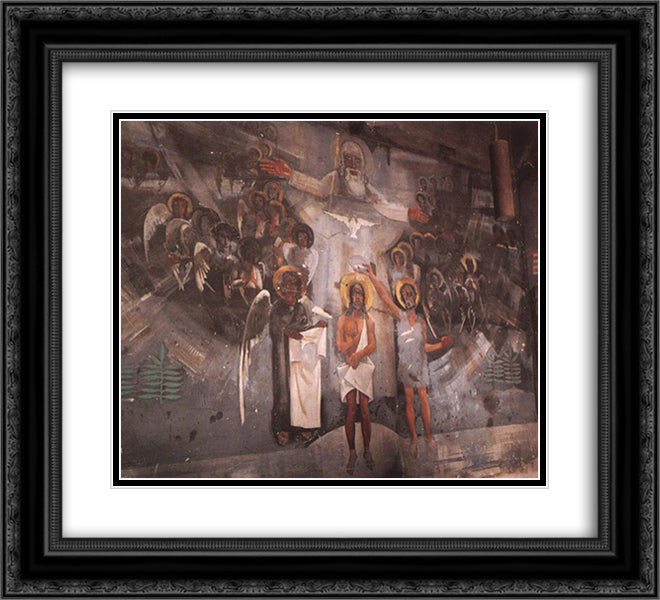 Baptism of Christ 22x20 Black Ornate Wood Framed Art Print Poster with Double Matting by Aba Novak, Vilmos