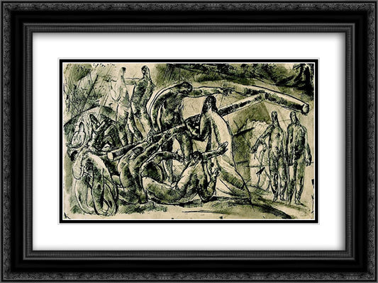 Carrying the Cross 24x18 Black Ornate Wood Framed Art Print Poster with Double Matting by Aba Novak, Vilmos