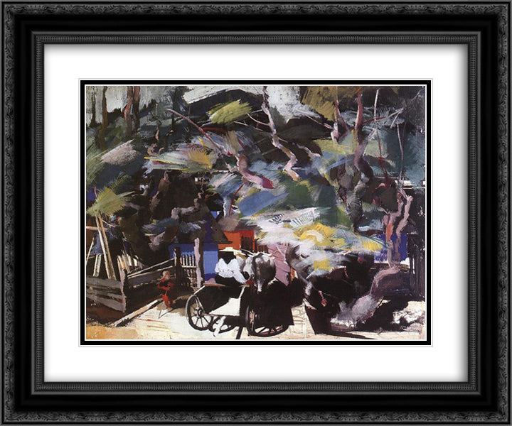 Homebound 24x20 Black Ornate Wood Framed Art Print Poster with Double Matting by Aba Novak, Vilmos