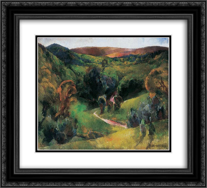 Landscape 22x20 Black Ornate Wood Framed Art Print Poster with Double Matting by Aba Novak, Vilmos