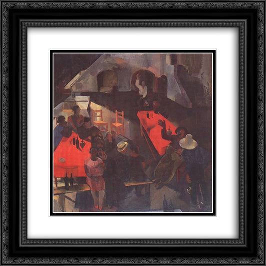 Pub 20x20 Black Ornate Wood Framed Art Print Poster with Double Matting by Aba Novak, Vilmos