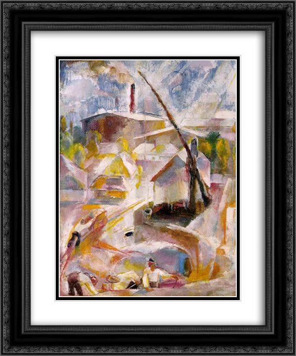 Sand Mine (Igal) 20x24 Black Ornate Wood Framed Art Print Poster with Double Matting by Aba Novak, Vilmos