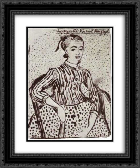 A mousme, sitting 20x24 Black Ornate Wood Framed Art Print Poster with Double Matting by Van Gogh, Vincent