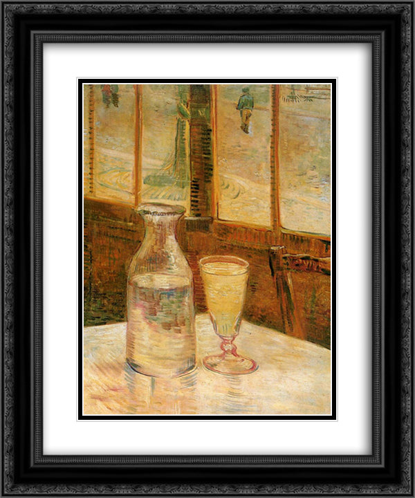 Absinthe 20x24 Black Ornate Wood Framed Art Print Poster with Double Matting by Van Gogh, Vincent